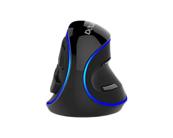 Delux M618 Plus Wired Vertical Mouse Ergonomic Optical Mouse Blue Light 1600 DPI
