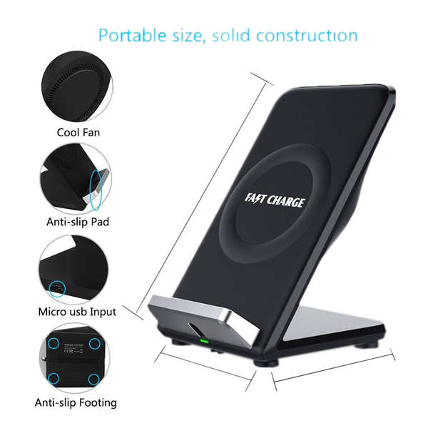 2 Coil Qi Wireless Fast Charging Pad Stand