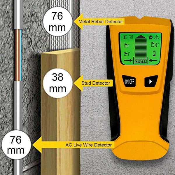 Stud Center FinderMetal & AC Live Wire Detector
