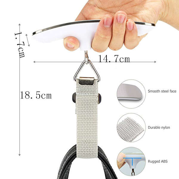 Portable 50kg Digital Hanging Luggage Scale with LCD Backlit Screen