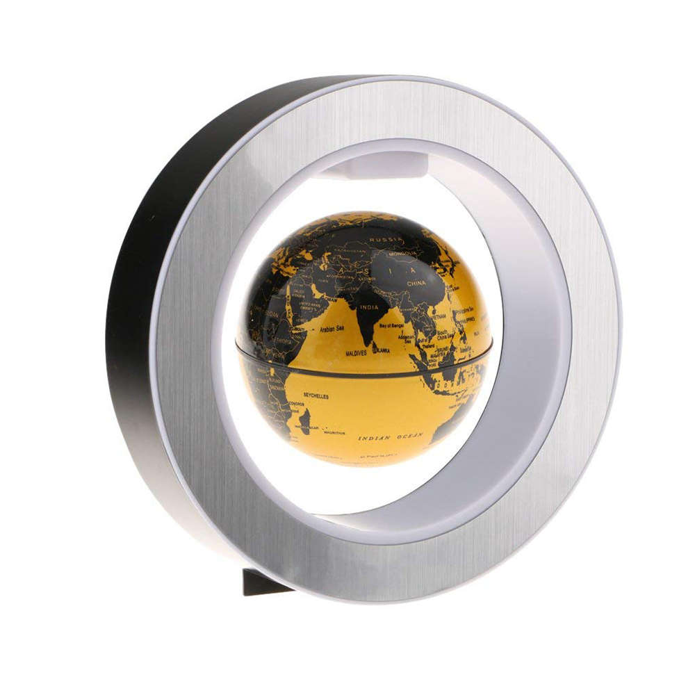 4Inch Floating Globe with LED Lights Magnetic Levitation - Gold