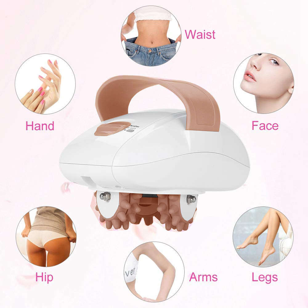 Portable 3D Electric Face Massager Roller - Brown