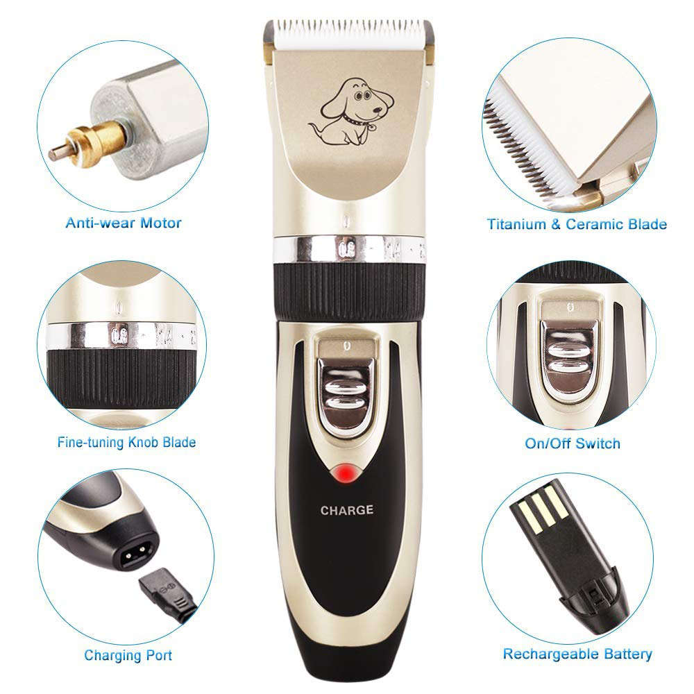 Professional Pet Grooming Clipper Kit - Gold