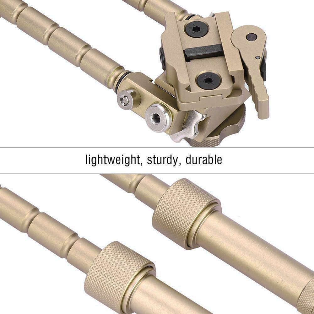 360° Rotatable Adjustable Tactical Rifle Bipod - Gold