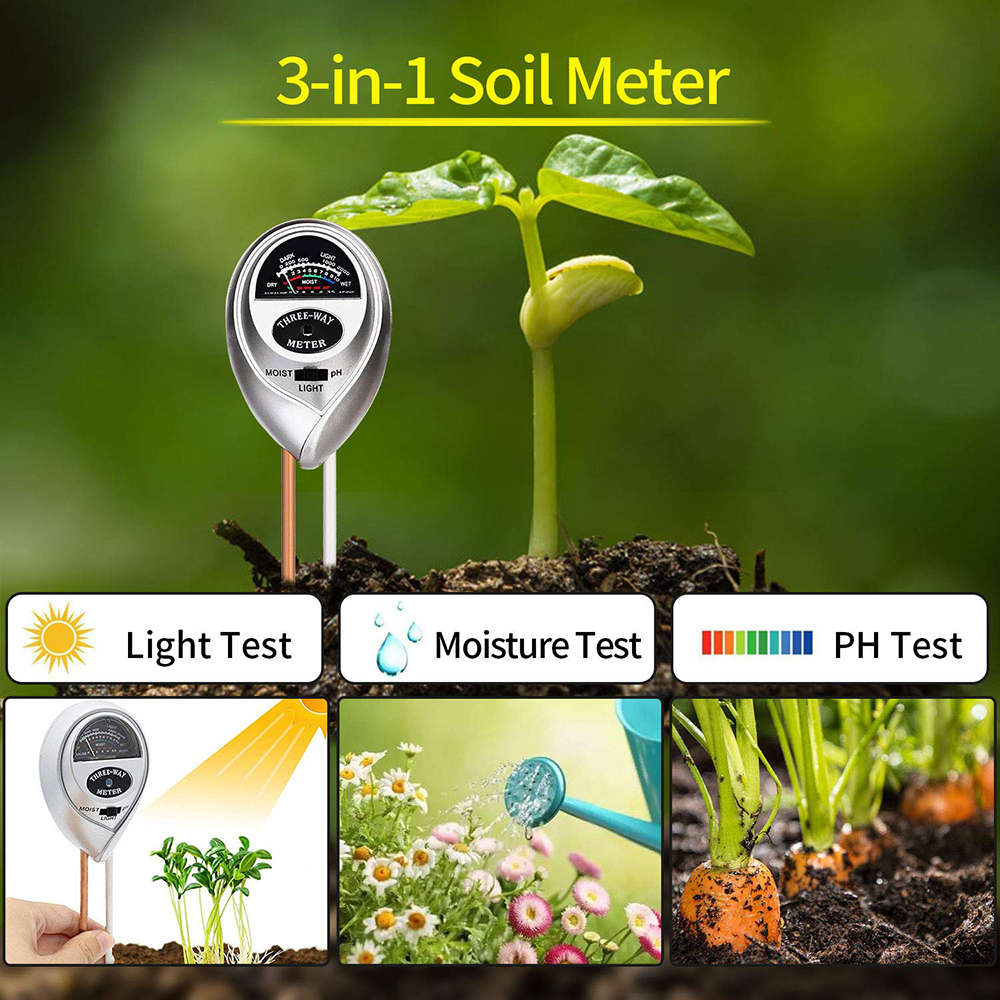 3-in-1 Soil Meter - Silver
