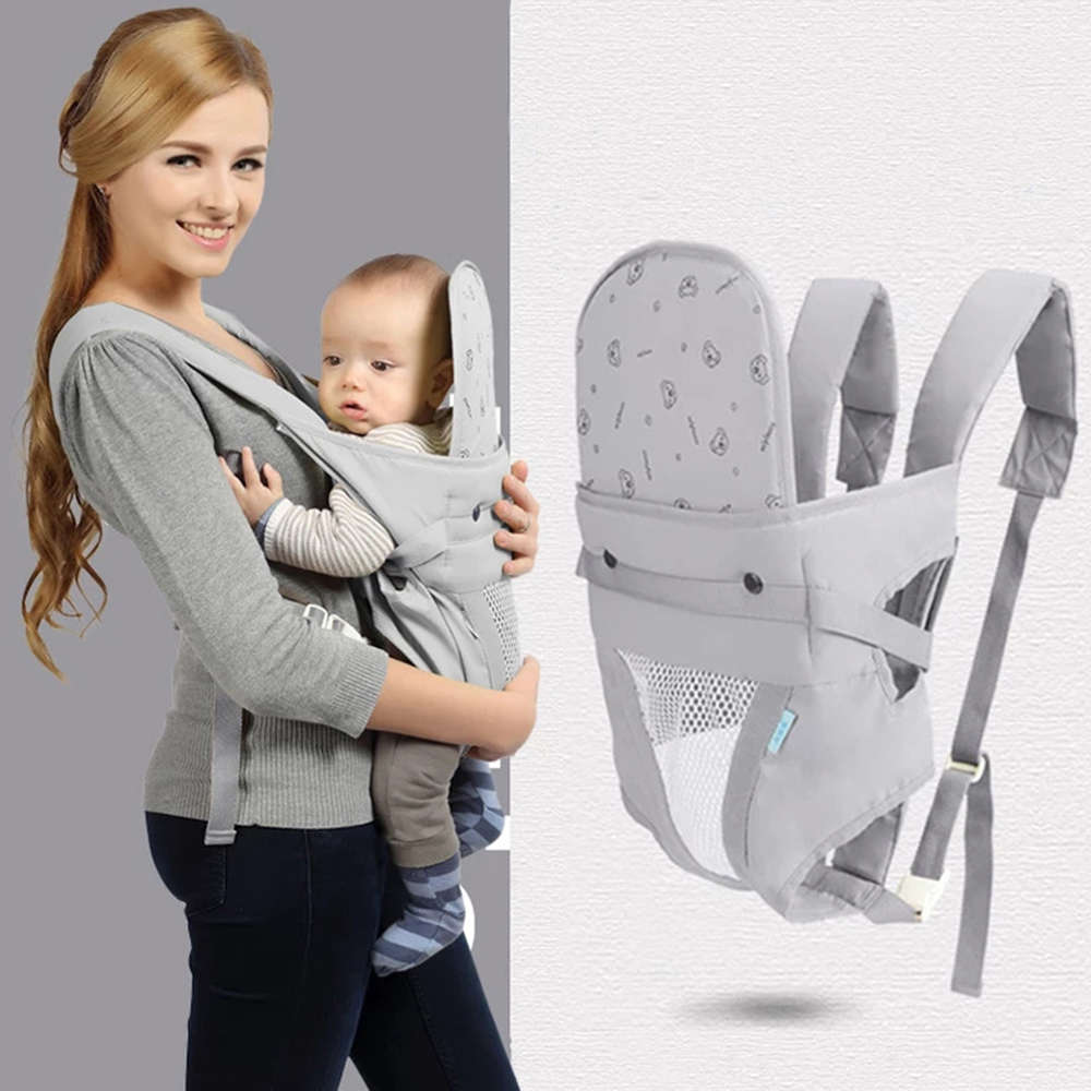 Portable Ergonomic Newborn Baby Backpack Carrier - Grey