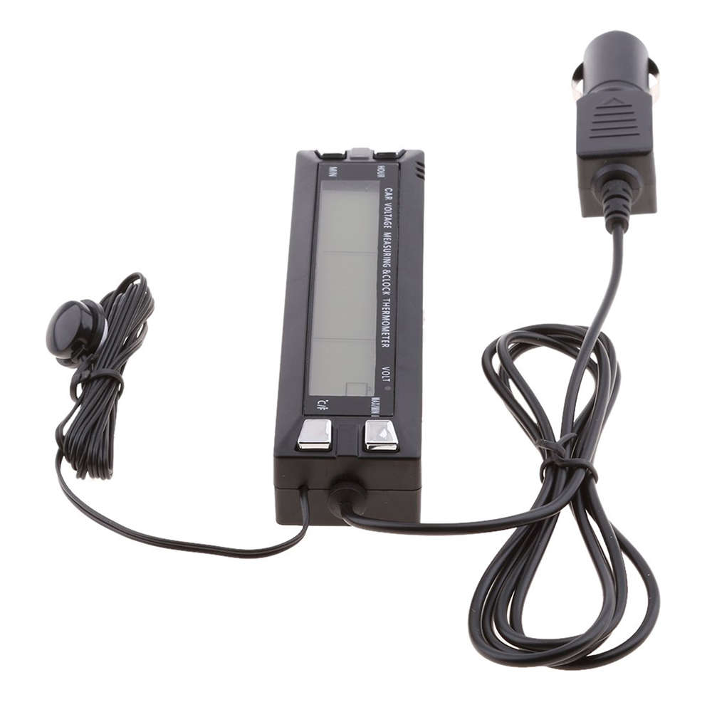 4 in 1 Digital LCD Display Car Clock Voltage Monitor with Thermomete