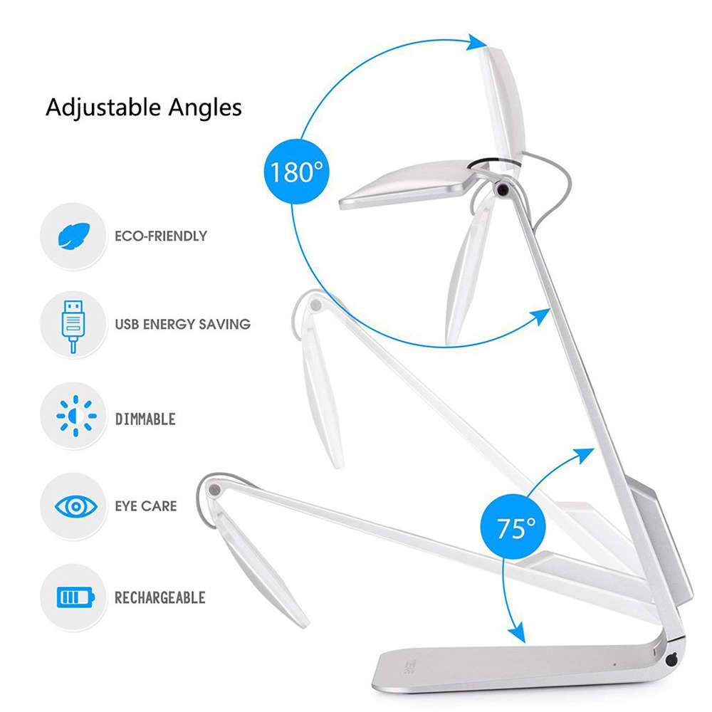 Simple & Stylish Ultra-Thin LED Charging Desk Lamp with 3 Brightness
