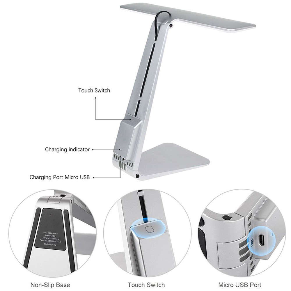Simple & Stylish Ultra-Thin LED Charging Desk Lamp with 3 Brightness