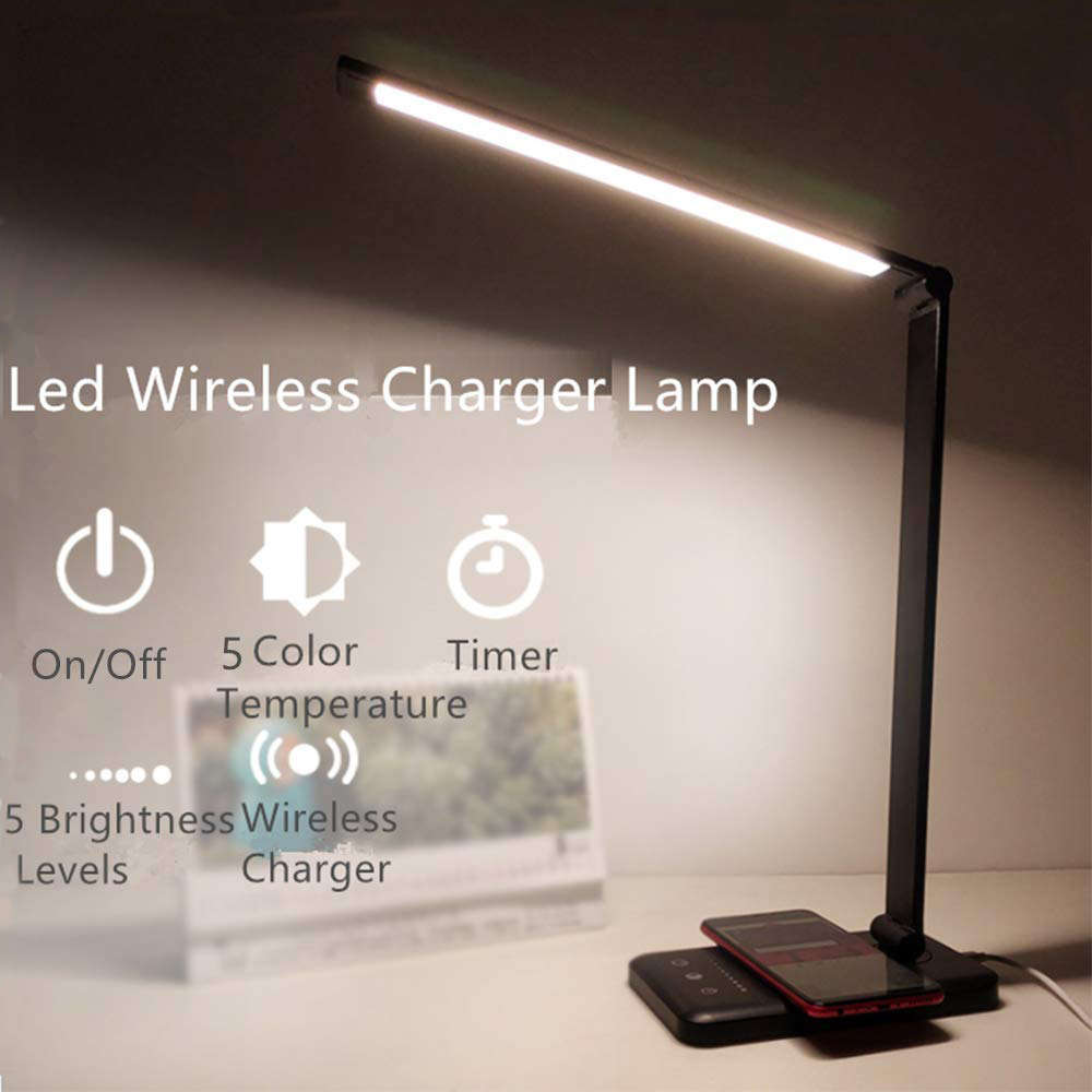 Folding LED Desk Lamp with Wireless Charger