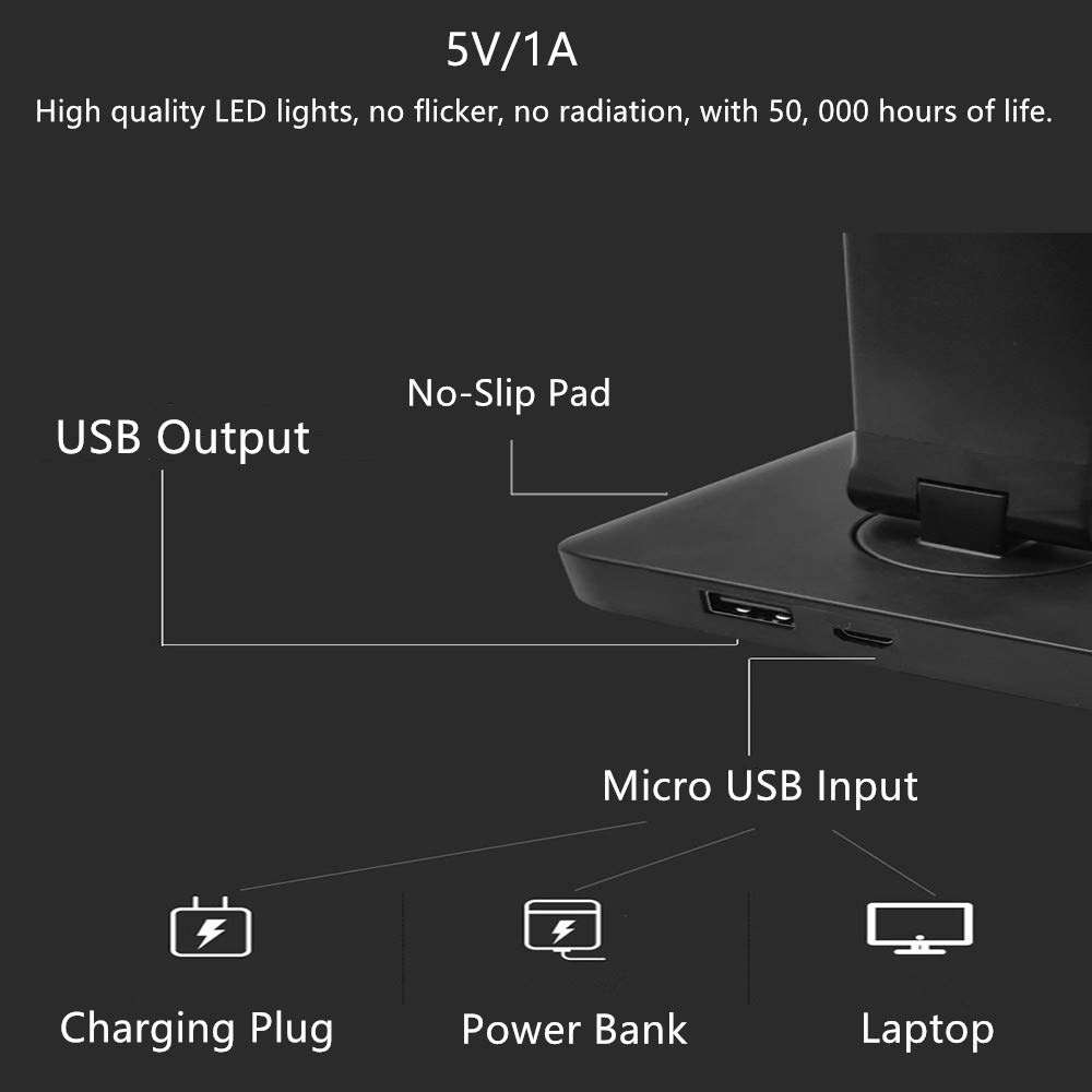 Folding LED Desk Lamp with Wireless Charger