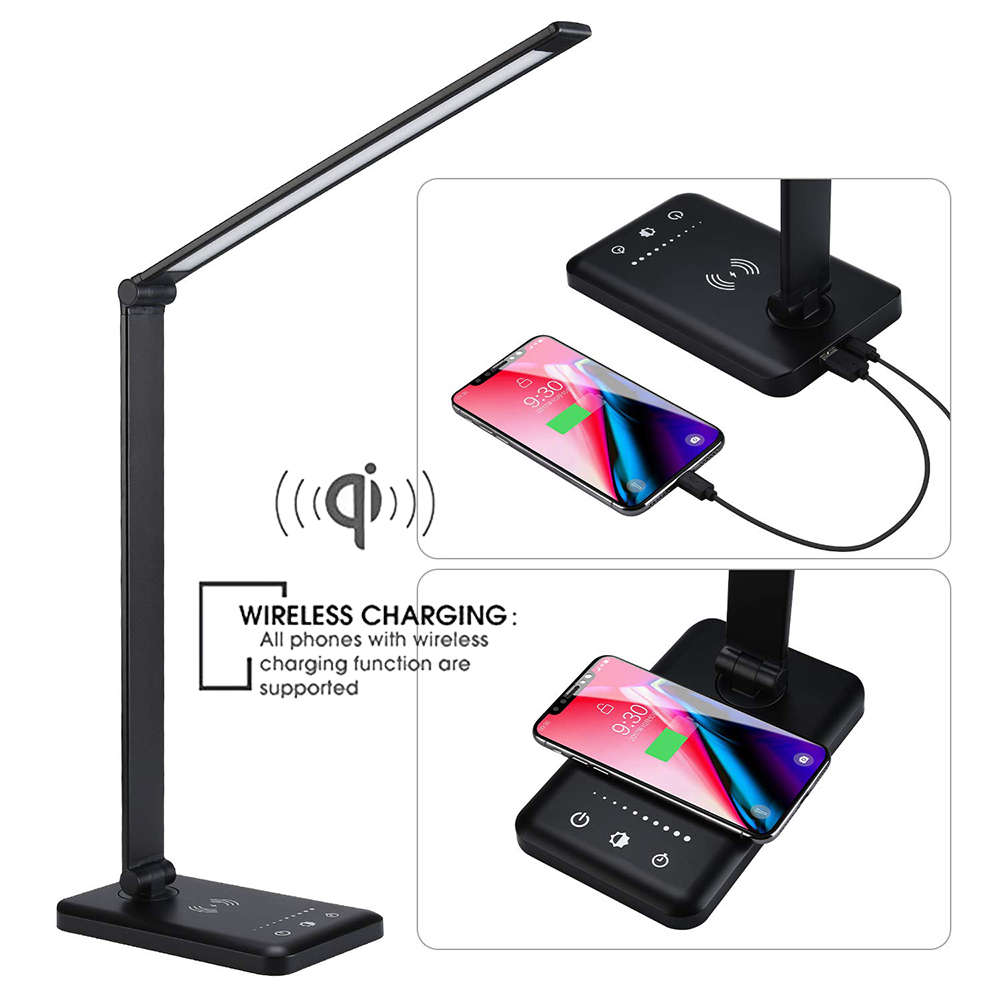 Folding LED Desk Lamp with Wireless Charger