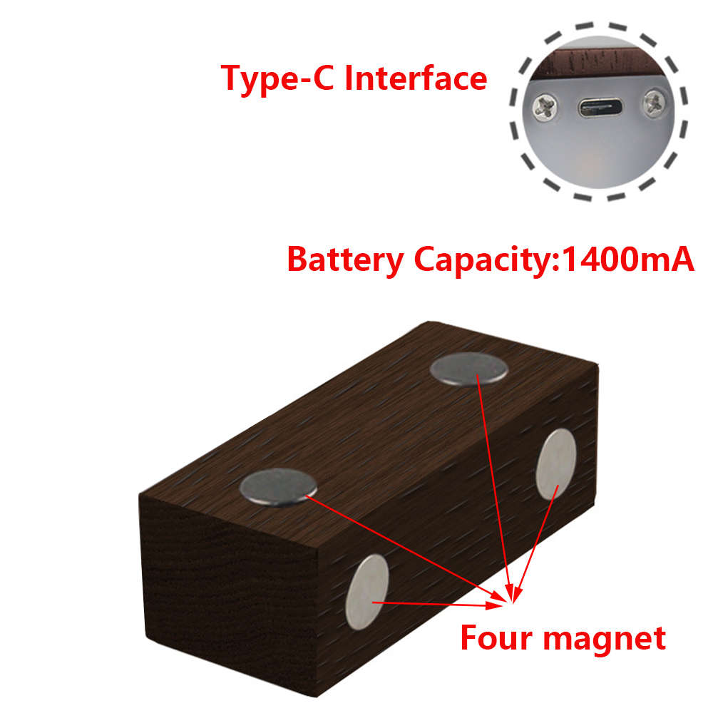 Creative Solid Wood LED Night Light - Dark Brown