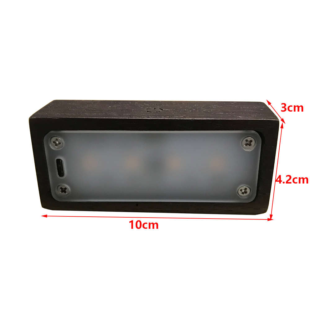 Creative Solid Wood LED Night Light - Dark Brown