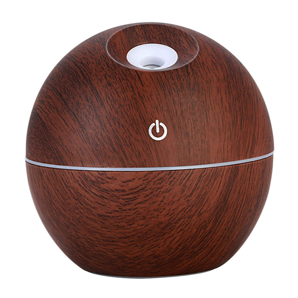 Portable 7 Color LED Light 130ml Essential Oil Diffuser - Deep Wood Grain