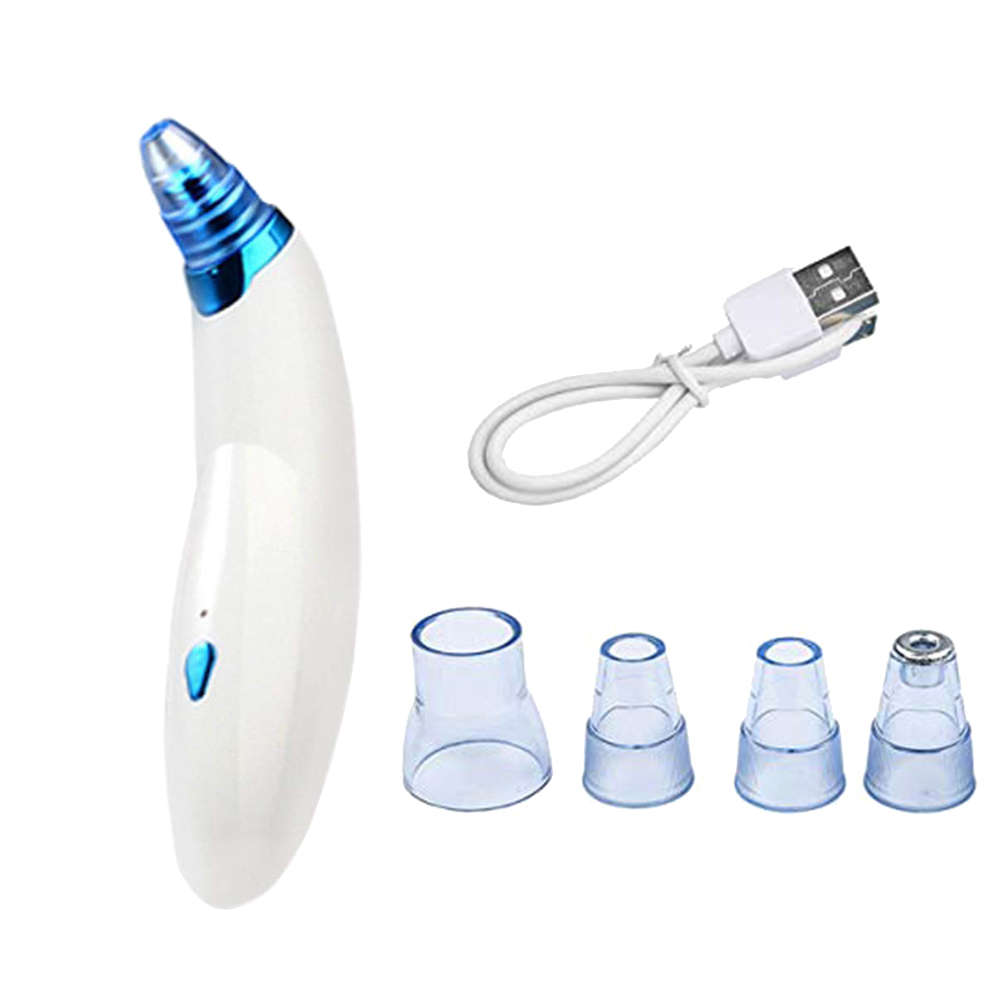 Vacuum Blackhead Remover Pore Cleaner with 5 Sucker Heads -Blue