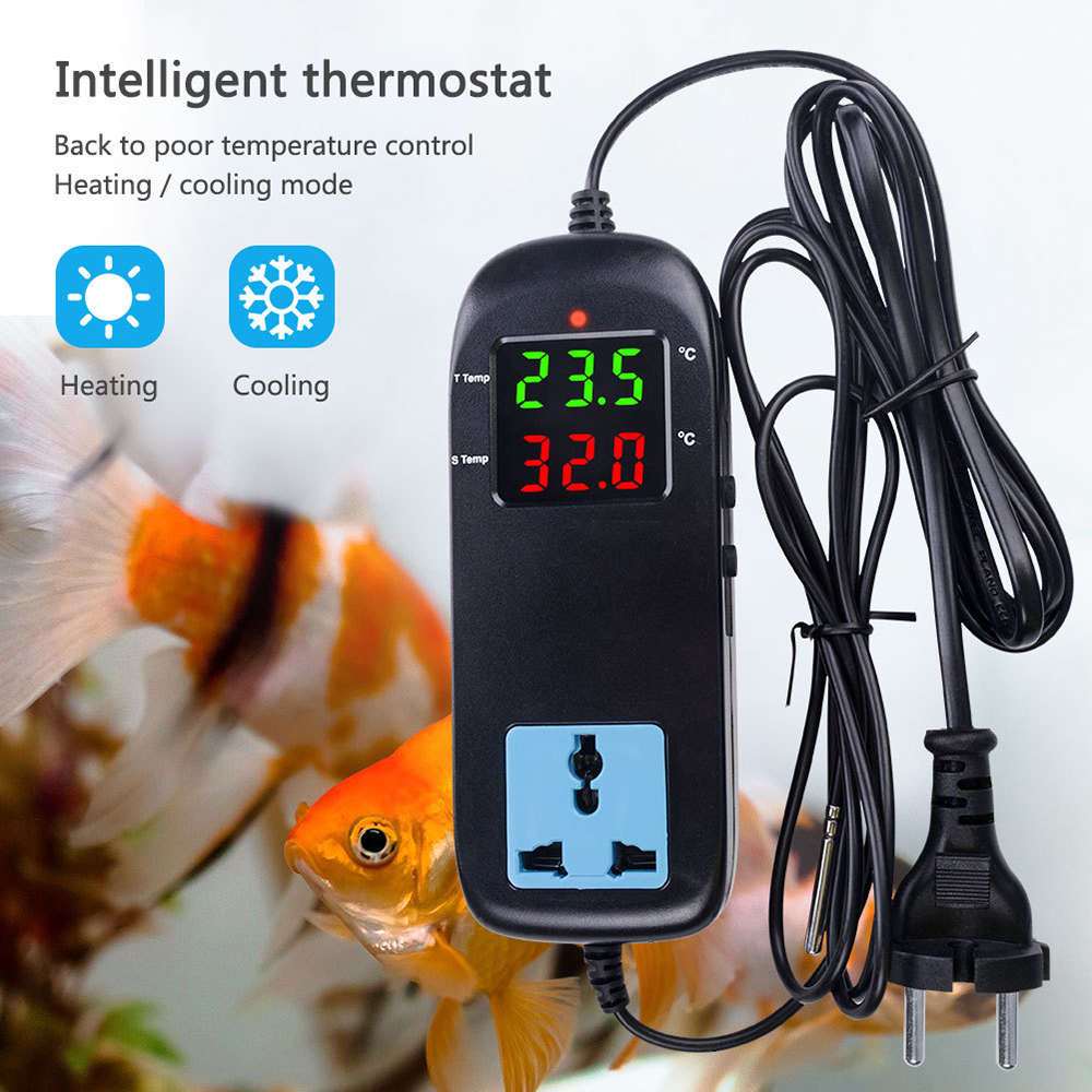 Digital LCD Thermostat Temperature Controller with Cord EU Plug