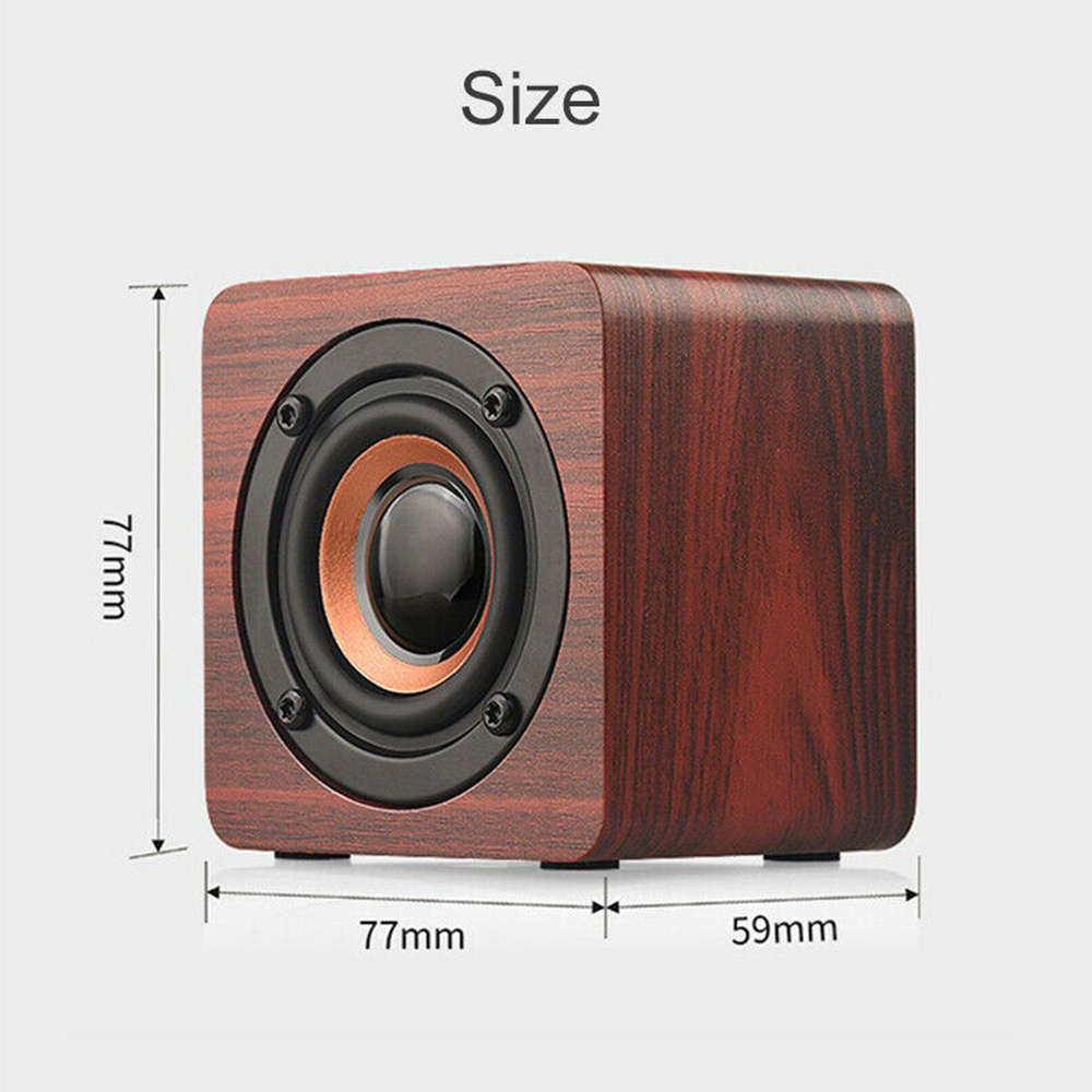 Portable Mini Wooden Wireless Bluetooth Speaker - Red Wood Grain