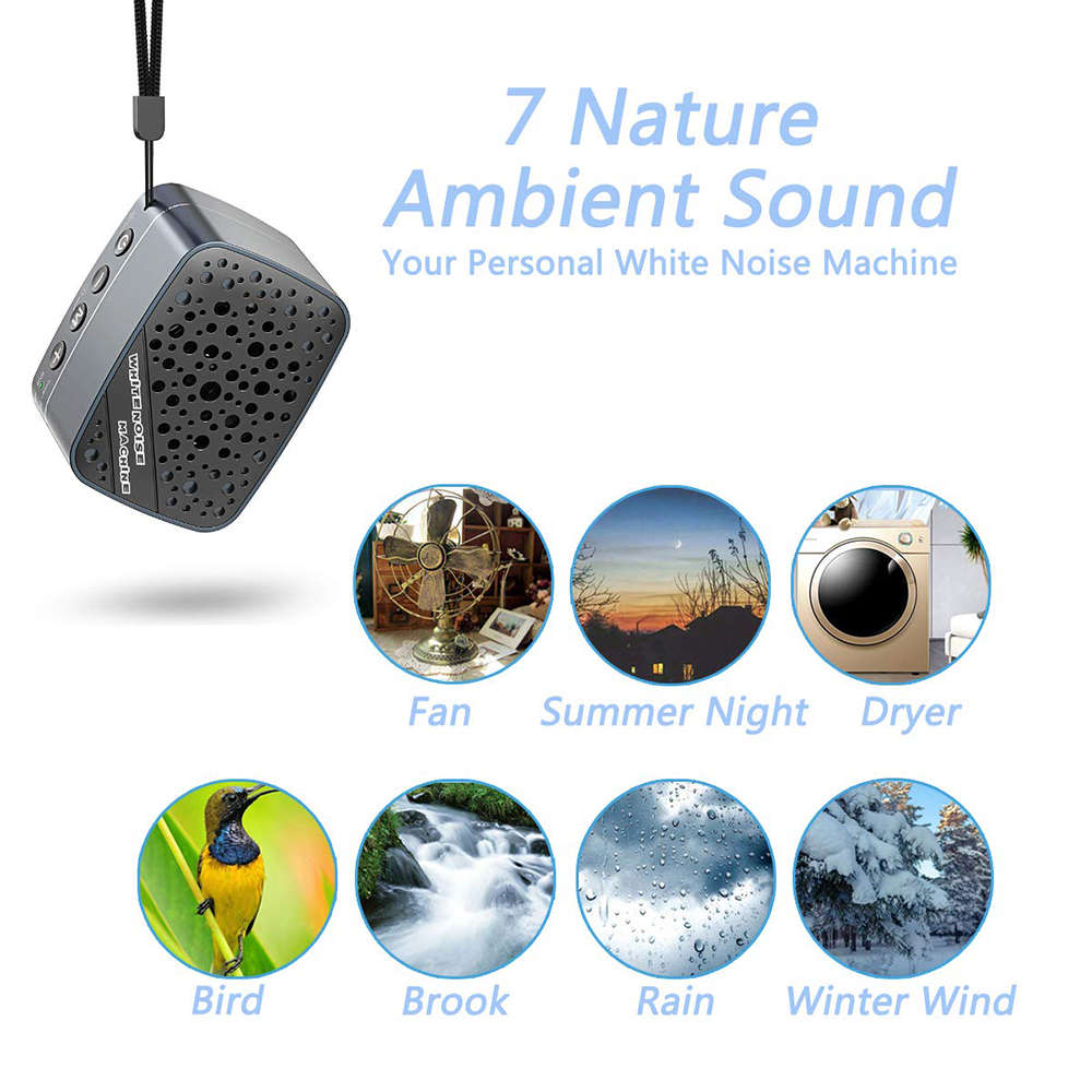 Portable White Noise Machine With 7 Nature Sounds Volume Control TF Card