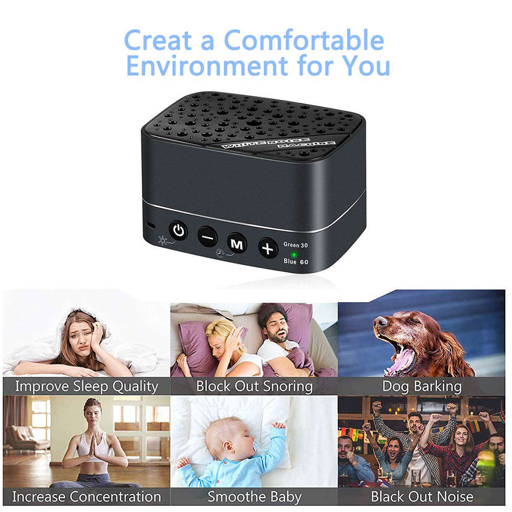 Portable White Noise Machine With 7 Nature Sounds Volume Control TF Card