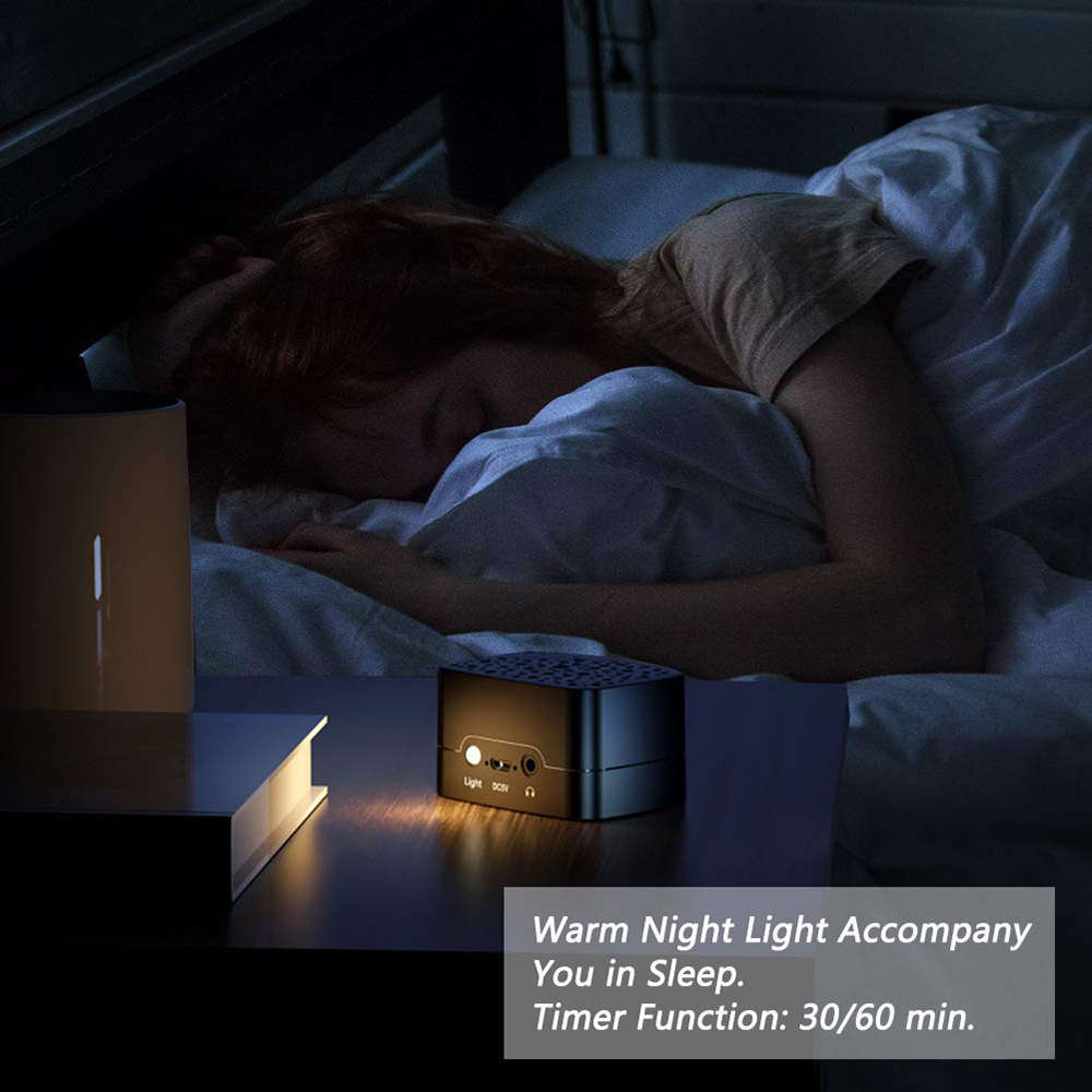 Portable White Noise Machine With 7 Nature Sounds Volume Control TF Card