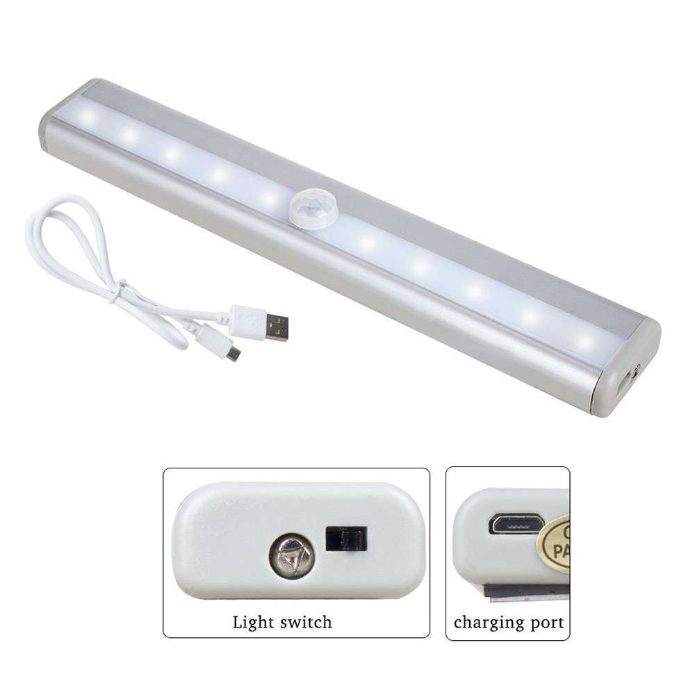 Portable 10 LED Rechargeable Motion Sensor Closet Light