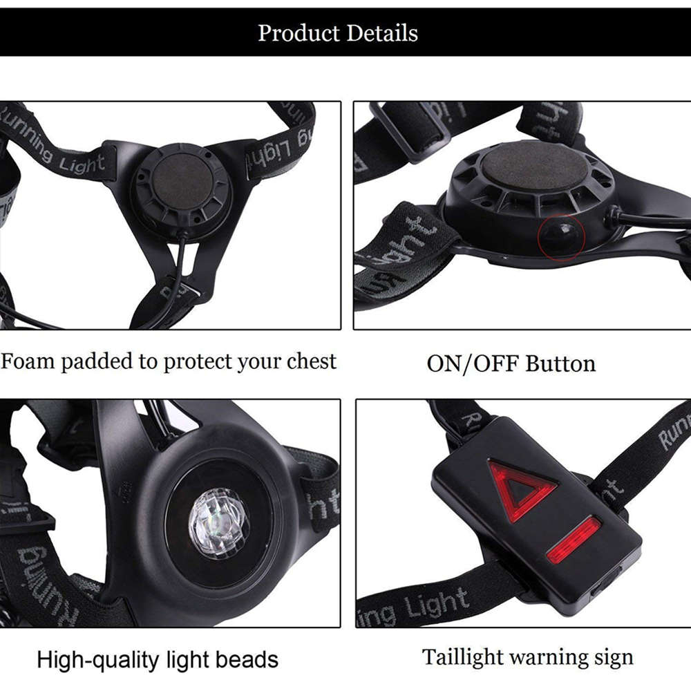 Outdoor Night Running Safety LED Chest Light & Back Warning Light