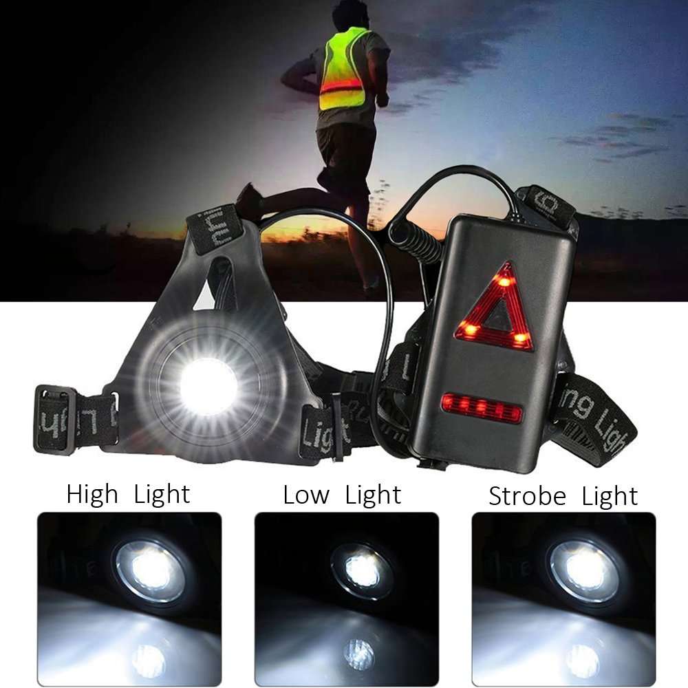 Outdoor Night Running Safety LED Chest Light & Back Warning Light