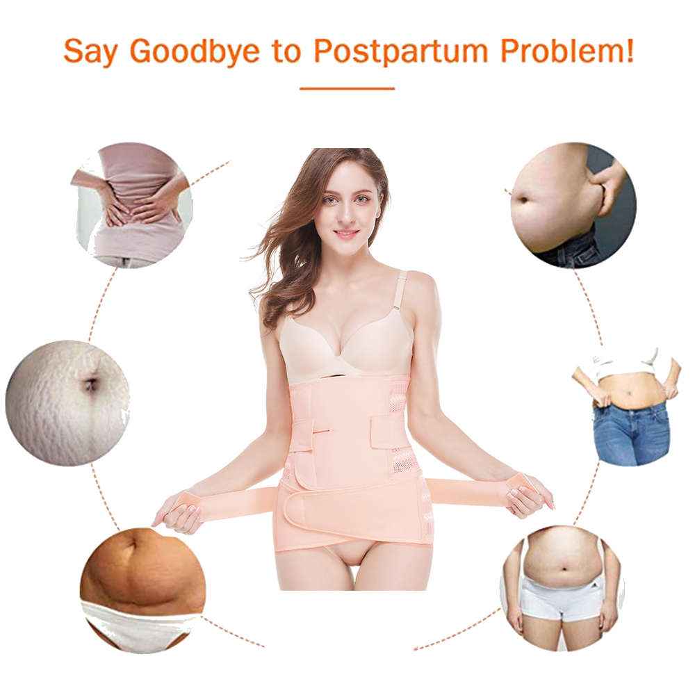 2 in 1 Adjustable Lady Postpartum Belly Recovery Band (Size:XL) - Apricot