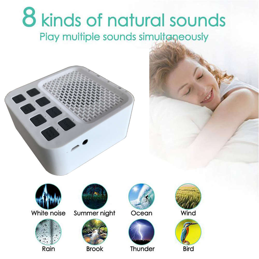 Portable White Noise Machine with Bluetooth Speaker & 8 Sounds for Sleeping