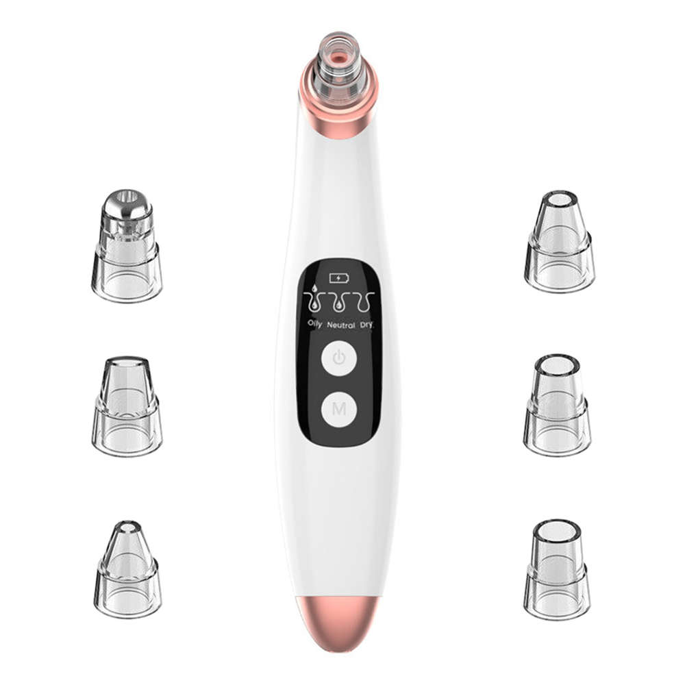 Electronic Blackhead Remover Vacuum Suction Cleaner with 6 Sucker Heads