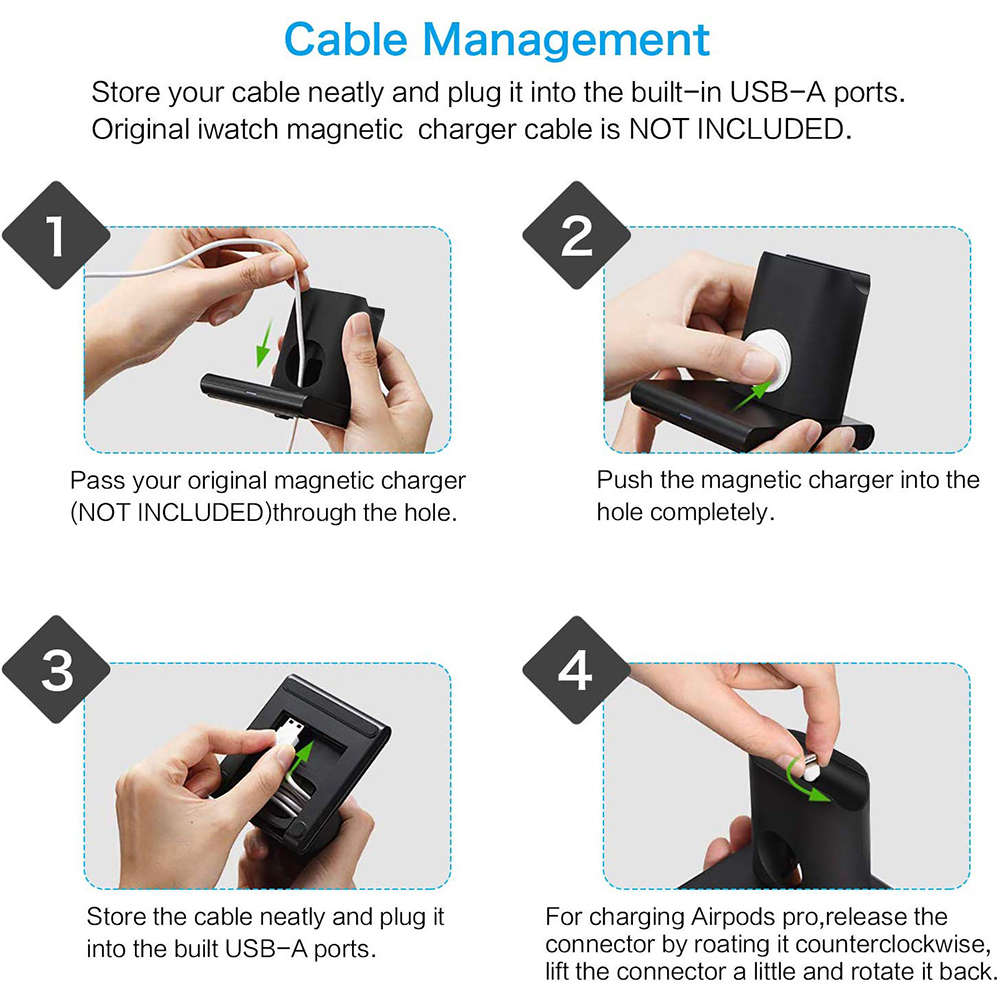 3 in 1 Magnetic Wireless Charger Stand for iWatch/Airpods Pro/iPhone 11