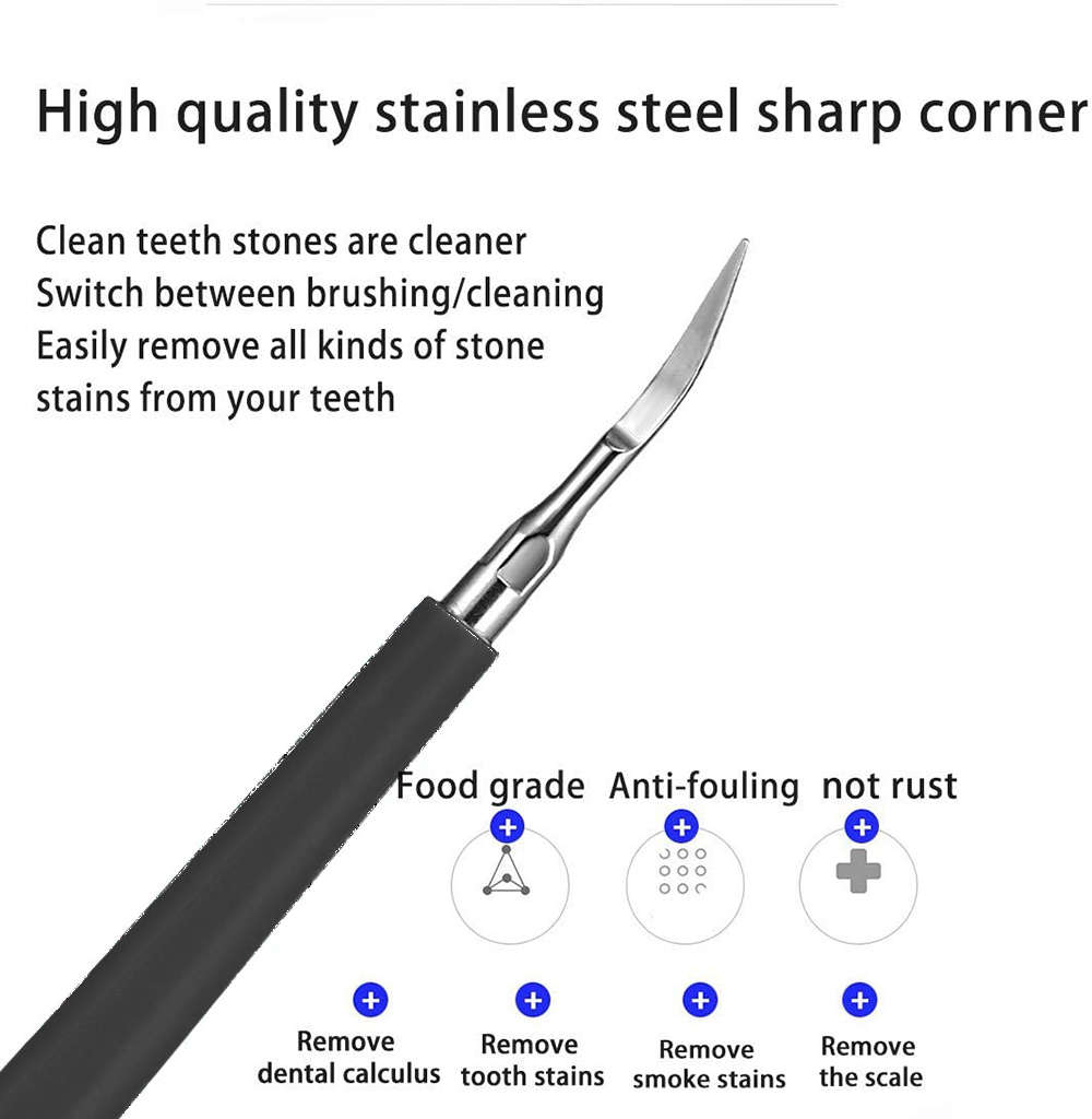 3 in 1 Waterproof Electric Ultrasonic Teeth Cleaner Kit-Black