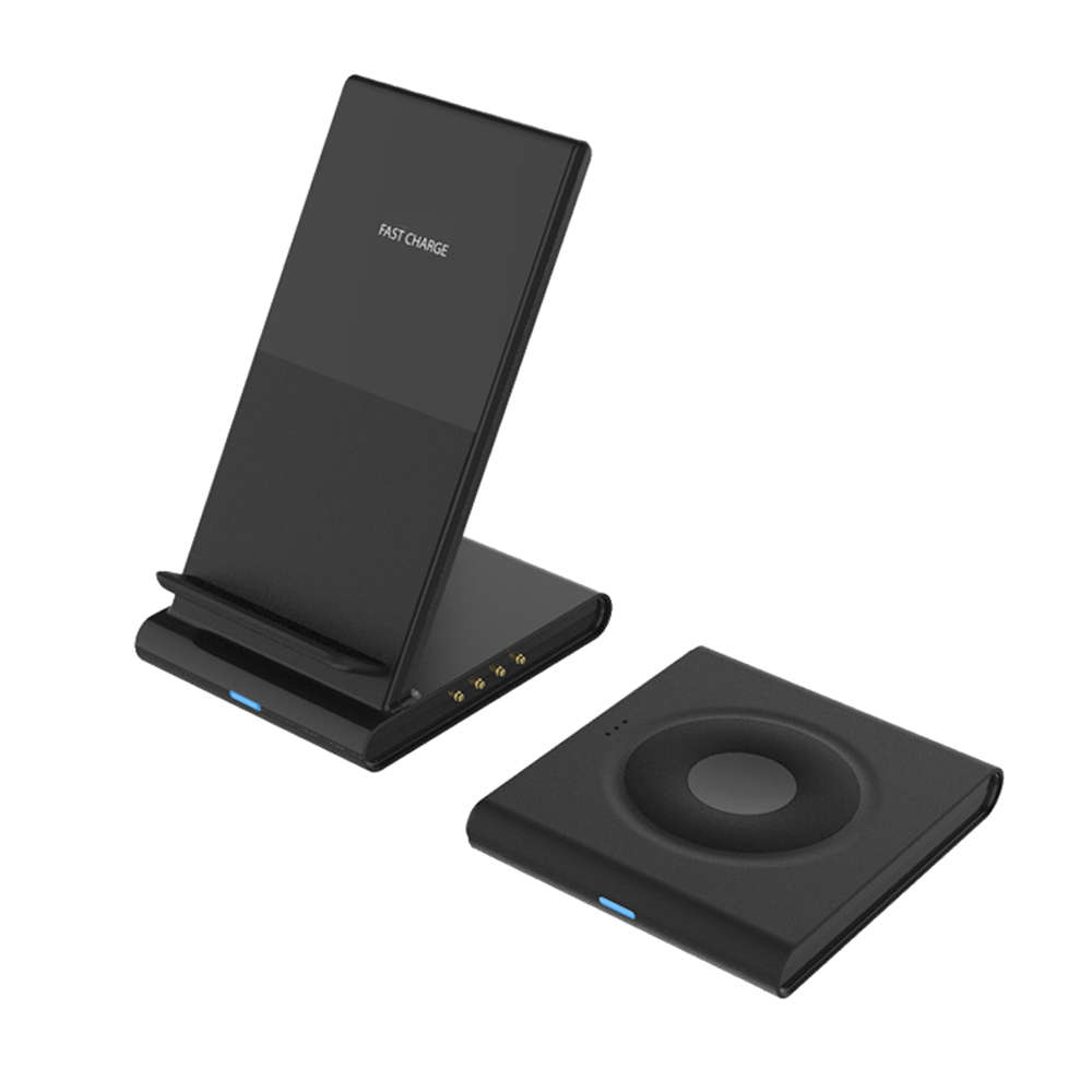 2-in-1 Wireless Charging Station Dock for iPhone 11 Pro/Airpods-Black