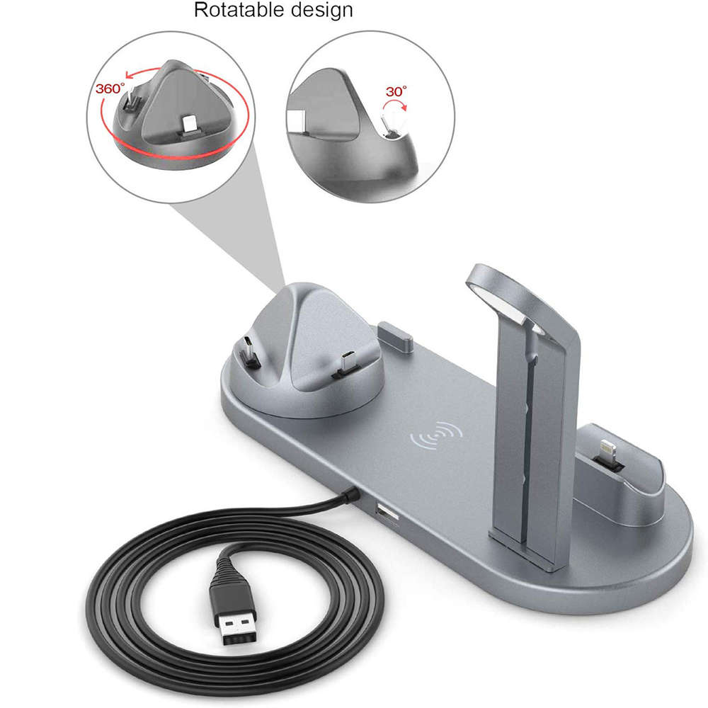 4 in 1 Multi-function Wireless Charging Station - Silver