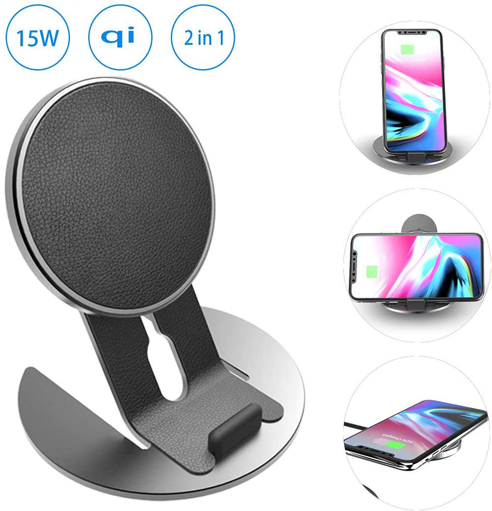 2 in 1 Detachable 15w Fast Charging Wireless Charger Dual-Use Bracket