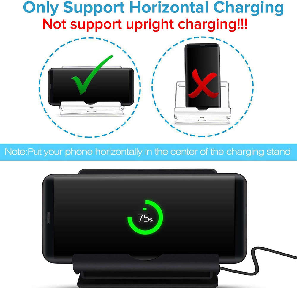 Folding QI Fast Wireless Charging Stand for iPhone 11/11 Pro - Black
