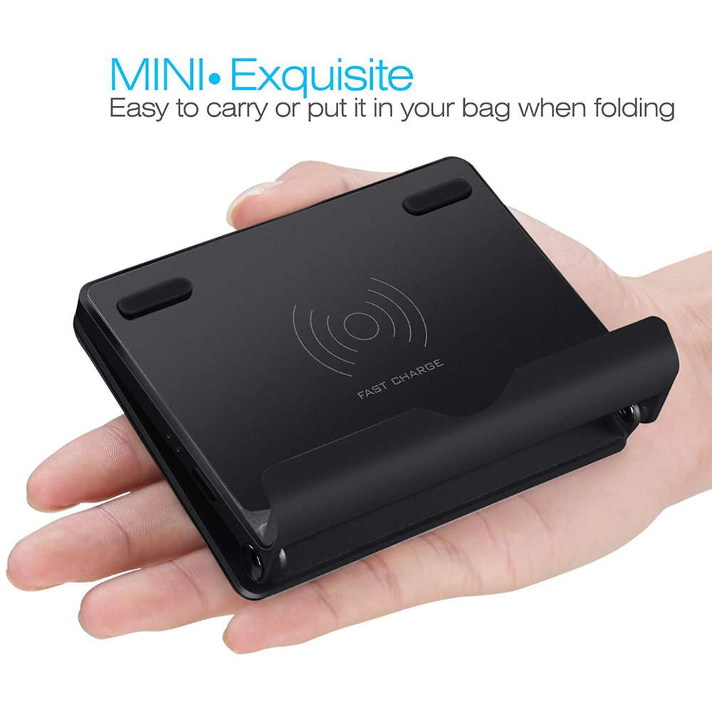 Folding QI Fast Wireless Charging Stand for iPhone 11/11 Pro - Black