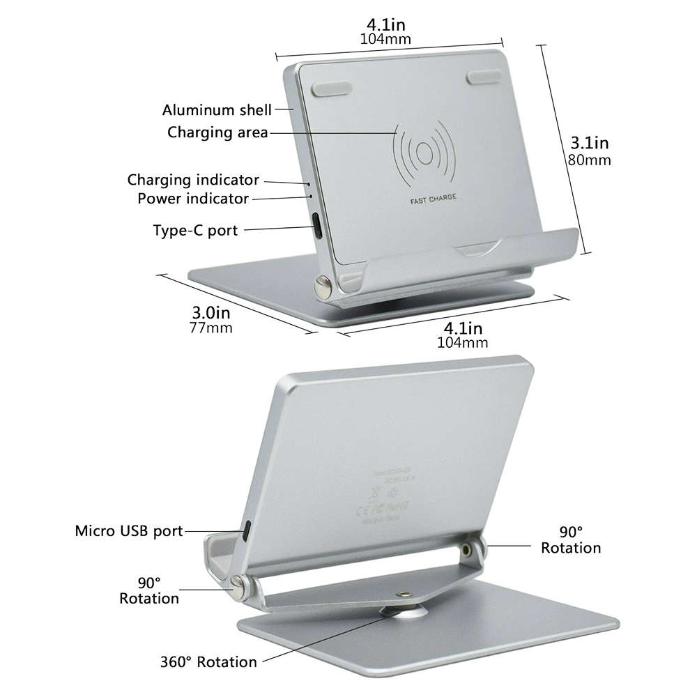 Folding QI Fast Wireless Charging Stand for iPhone 11/11 Pro - White
