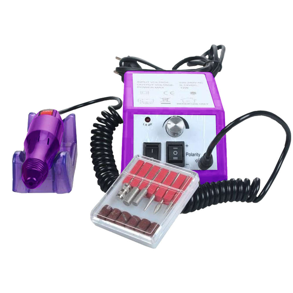 Professional Electric Nail Art Salon Drill Machine Kit Set - Purple