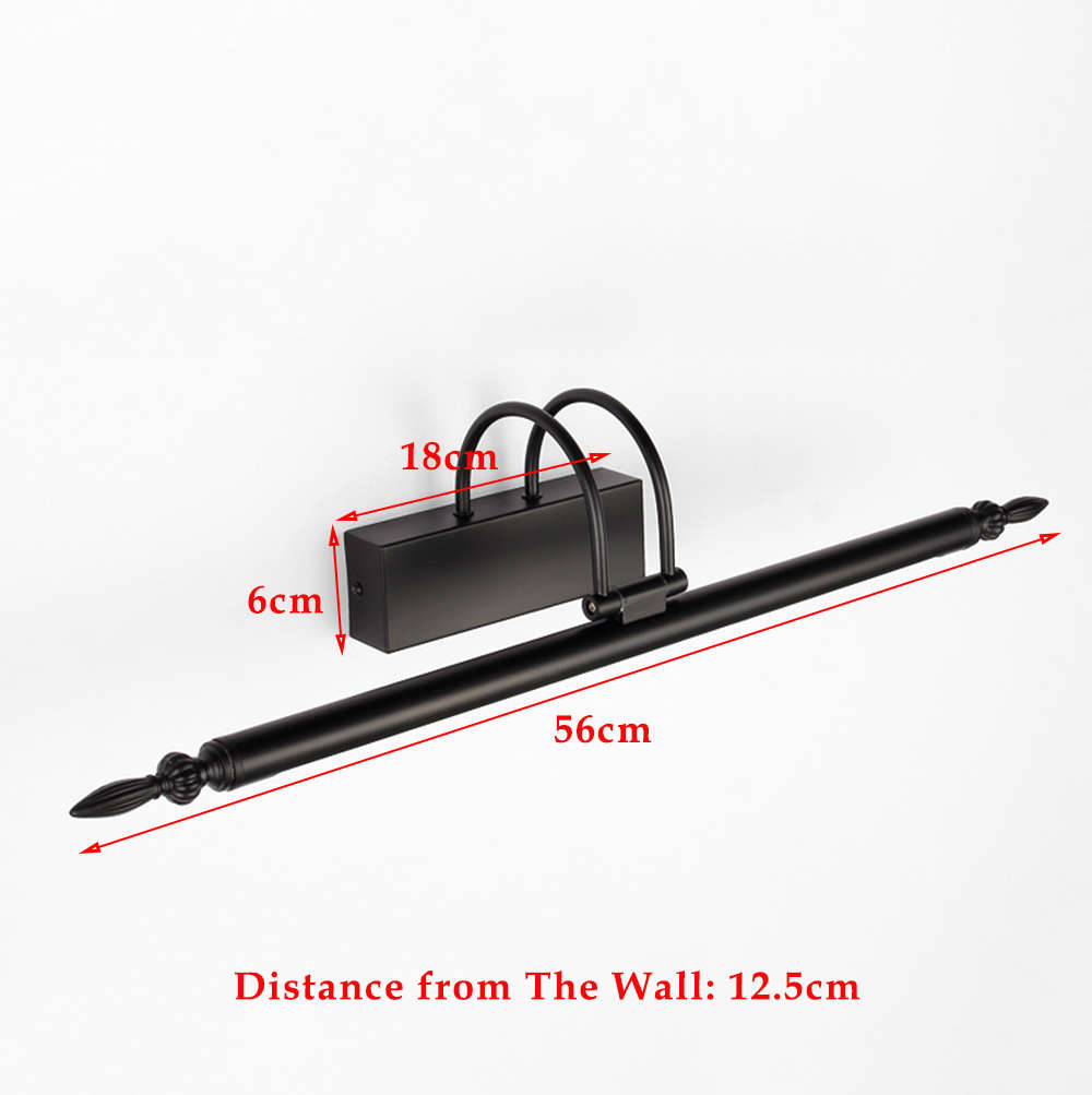 56cm 9 Watt Antique LED Wall Bathroom Mirror Front Light - White Light