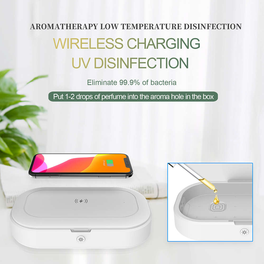 3-in-1 Fast Wireless Charger UV Sanitizer & Aromatherapy Sterilizer Box