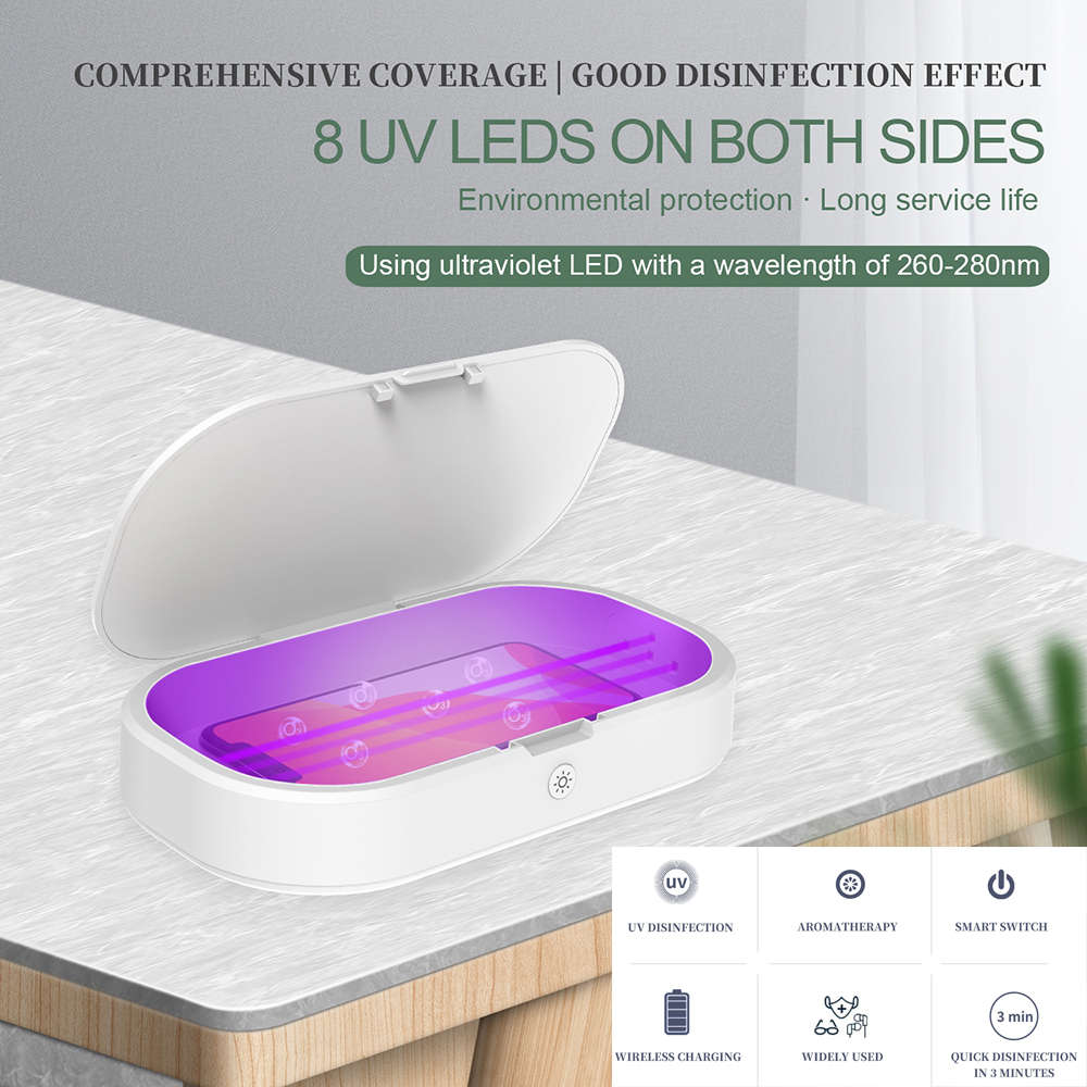 3-in-1 Fast Wireless Charger UV Sanitizer & Aromatherapy Sterilizer Box