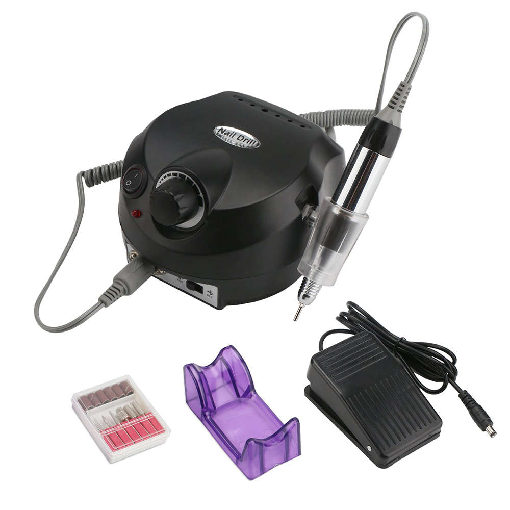 Professional Electric Manicure File Nail Drill Machine Kit Set - Black