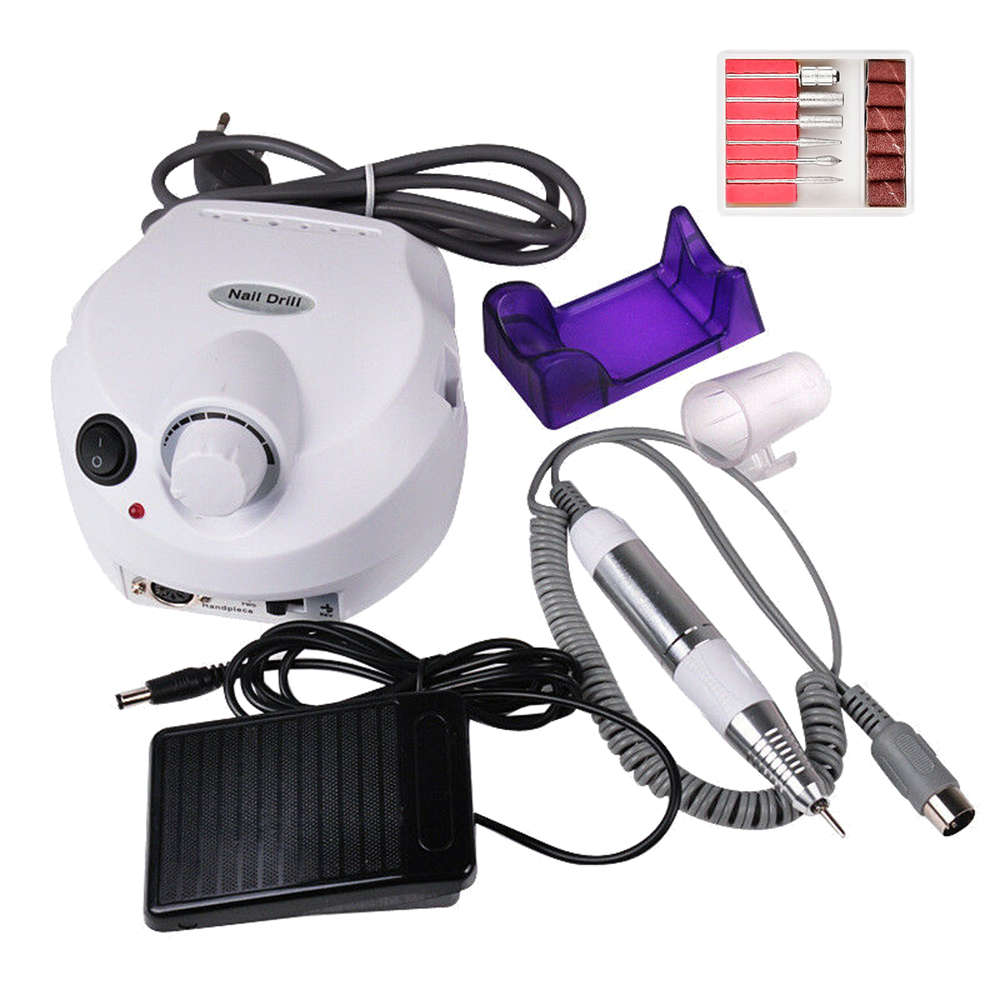 Professional Electric Manicure File Nail Drill Machine Kit Set - White