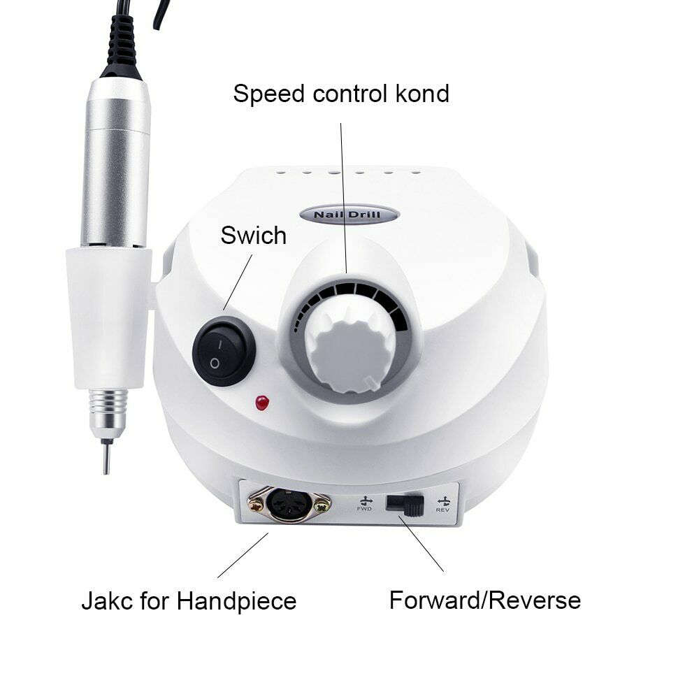 Professional Electric Manicure File Nail Drill Machine Kit Set - White