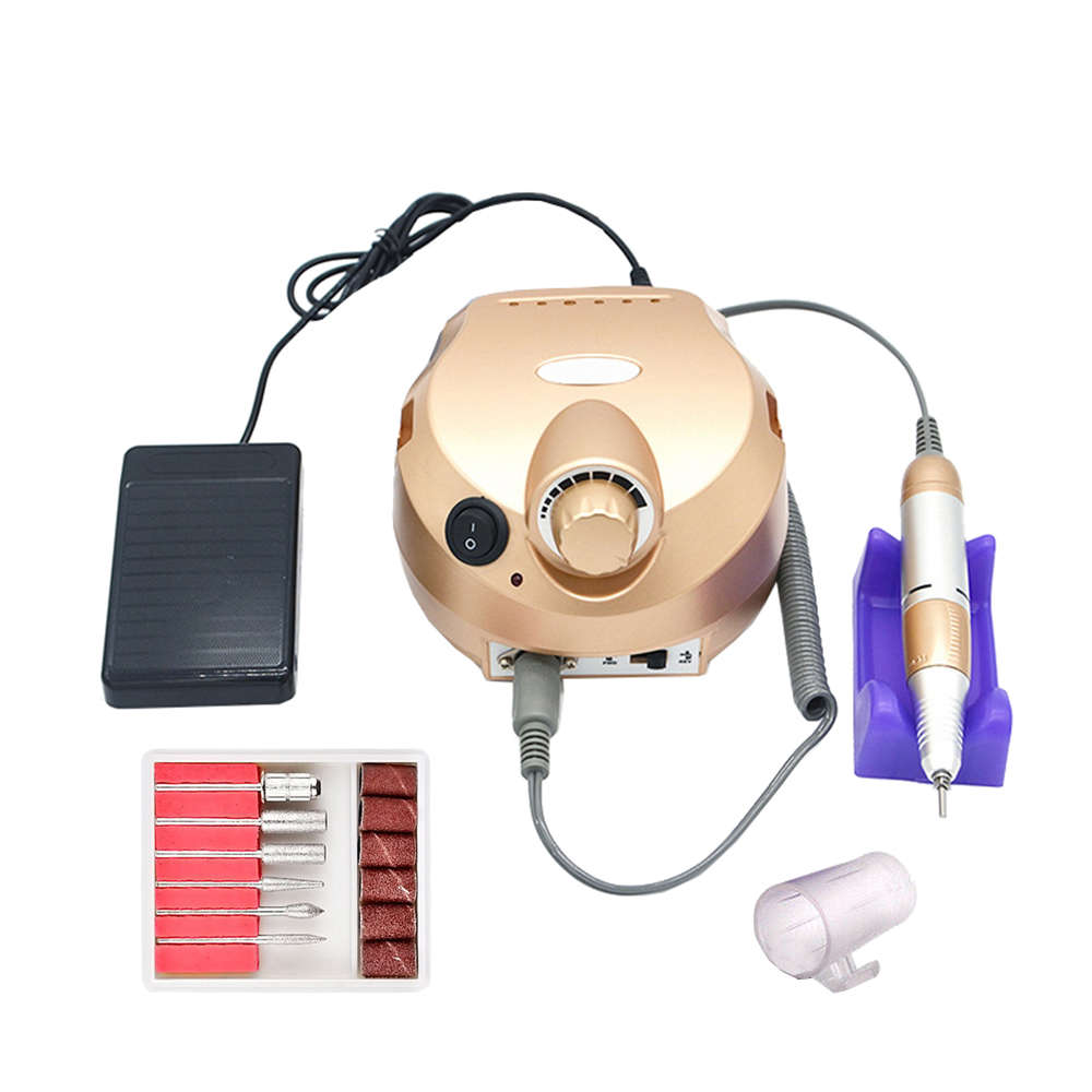 Professional Electric Manicure File Nail Drill Machine Kit Set - Gold