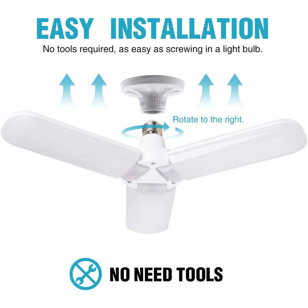 45 Watt 3 Leaves Foldable LED Indoor Garage Light for Home Roof Workshop