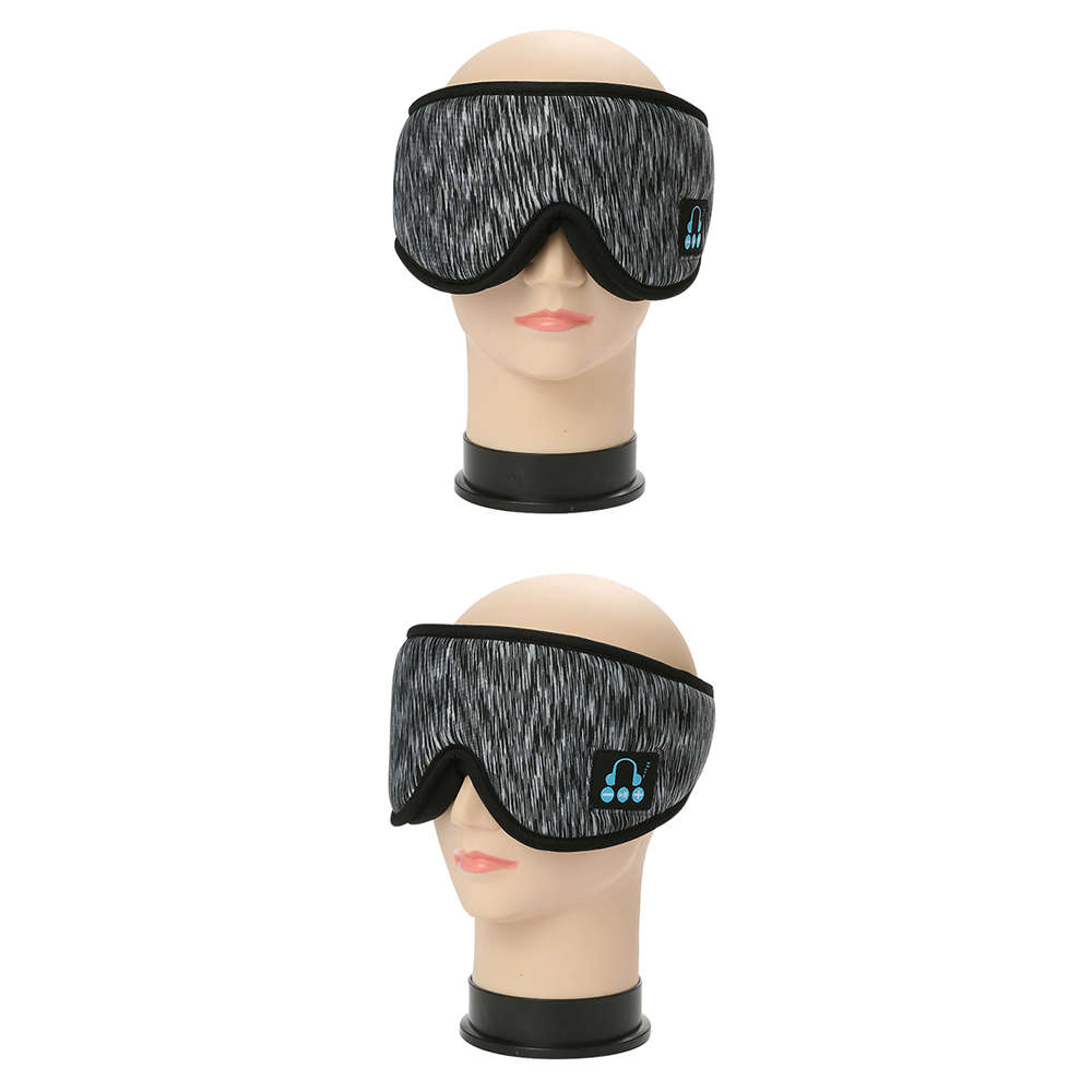 Breathable 3D Soft Cotton Sleep Eye Mask with Bluetooth Headphone - Gray