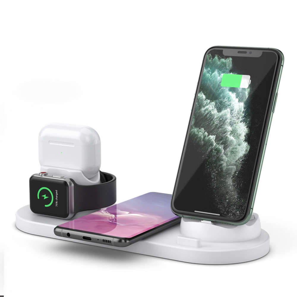 6 in 1 Rotatable Wireless Charger Station - White